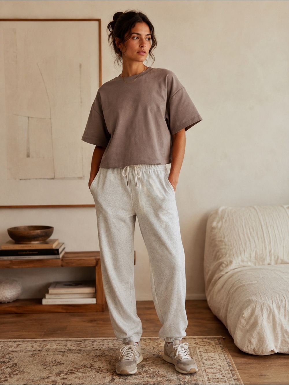 Taupe Boxy Sweatshirt tee